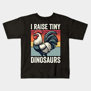 I Raise Tiny Dinosaurs Vintage Chicken Funny Kids T-Shirt